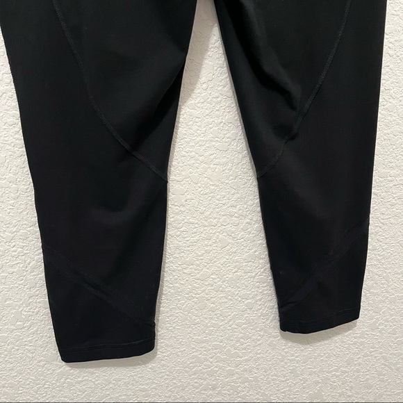Zella Black Crop Mesh Ankle Stripe Leggings Activewear Pants Womens Size M - Picture 6 of 10